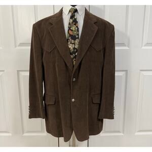 J.G. Hook Men's Brown Corduroy Western Elbow Patch Sportscoat Size 48L